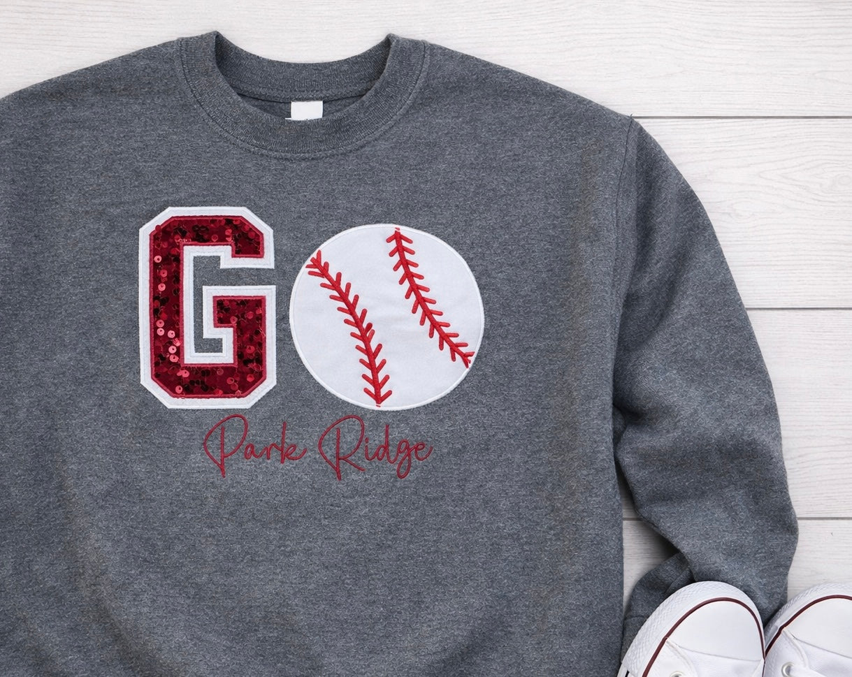 ⚾ Custom “GO” Baseball Crewneck