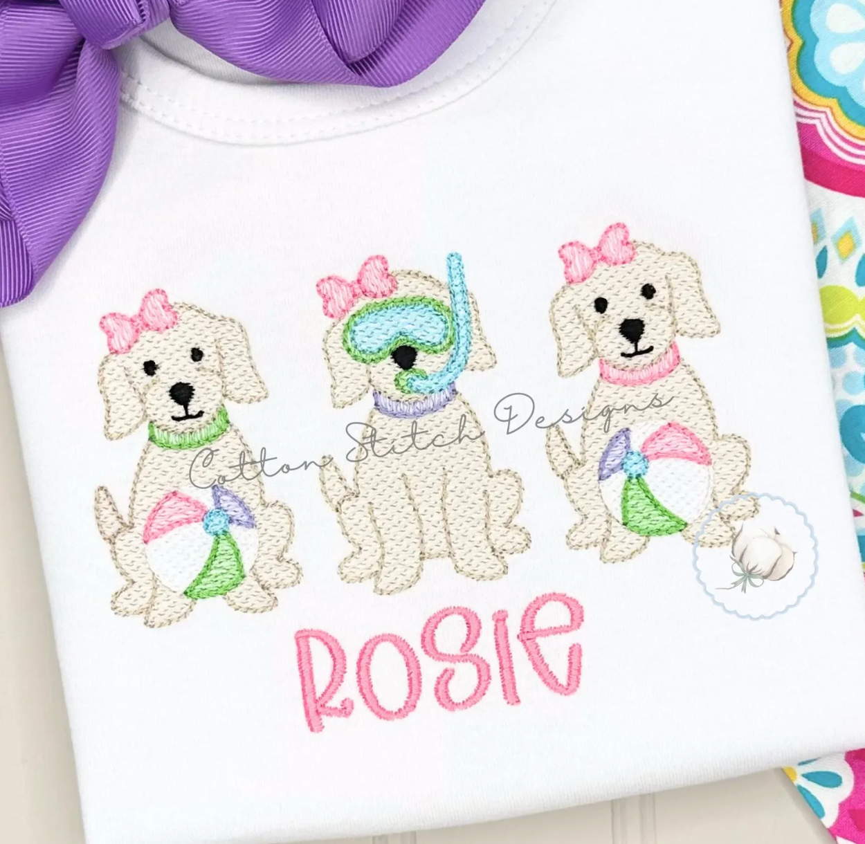 Pool Puppy Trio Crewneck-Custom Name